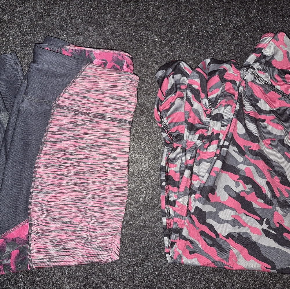 Avia Pink and Gray And Camouflage Leggings Two For One Price
